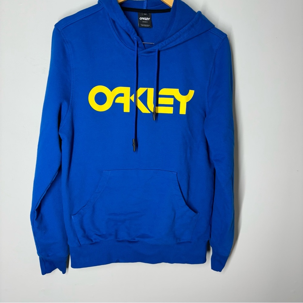 OAKLEY Men's Hoodie Jacket Sz Small Blue & yellow